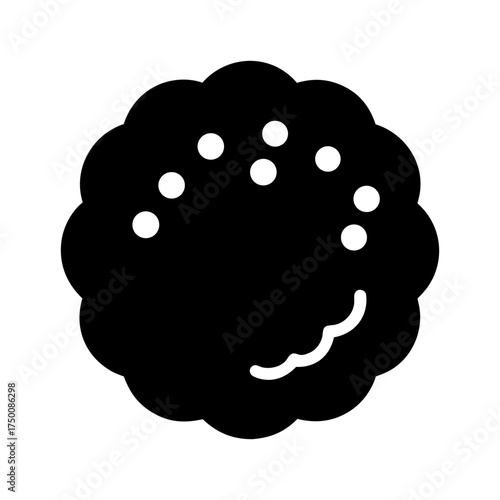 Biscuit Cookie Black Silhouette Vector Food Illustration