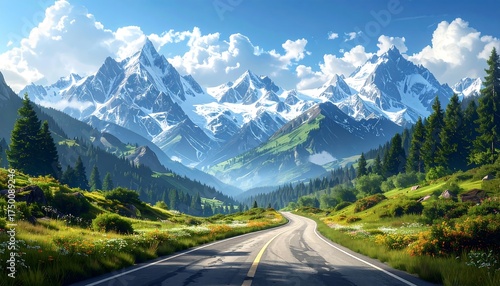 Scenic Mountain Road Trip.