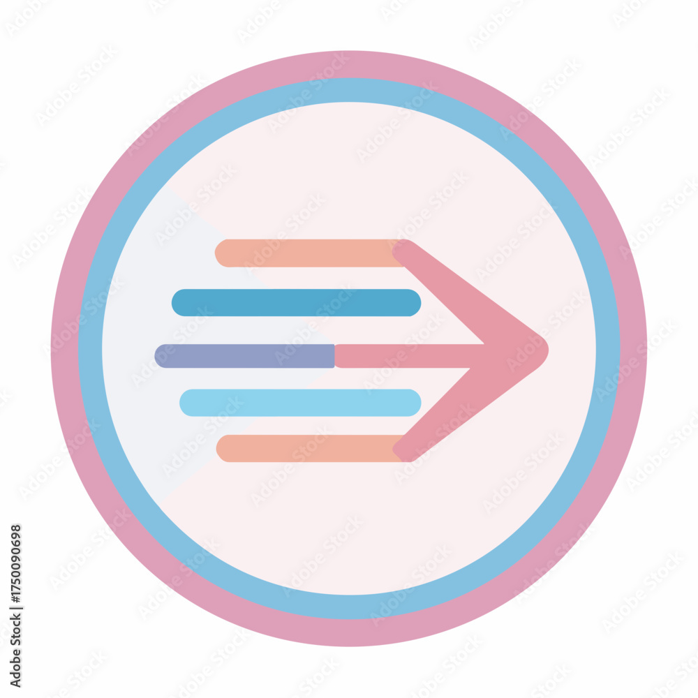 Fototapeta premium Sleek Fast Forward Icon in Pastel