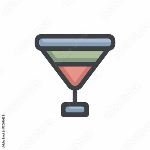 Sleek Funnel Filter Clean Data Icon