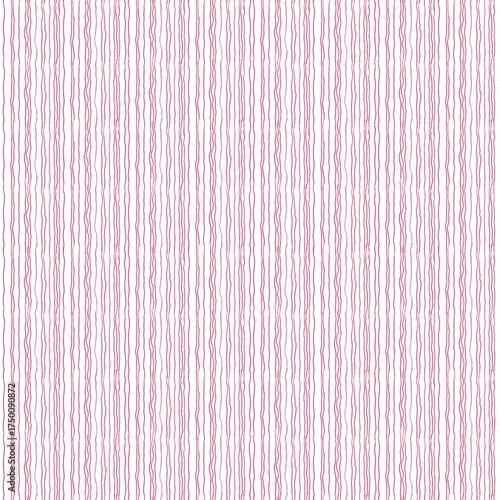 Pink Hand Drawn Wavy Lines Seamless Pattern