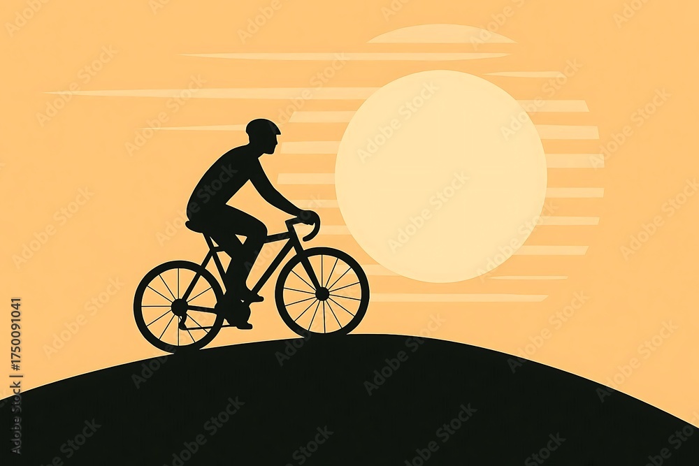 Fototapeta premium silhouette of a cyclist