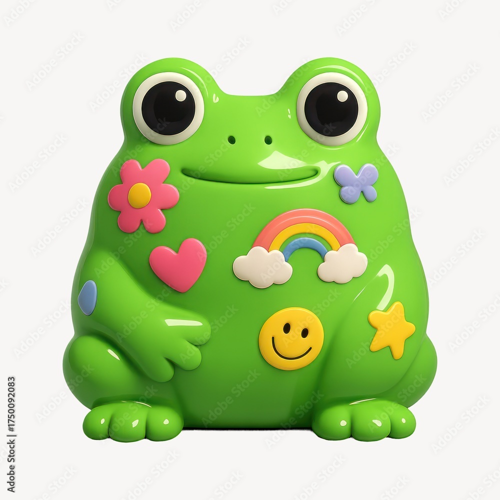 Obraz premium Colorful whimsical frog illustration