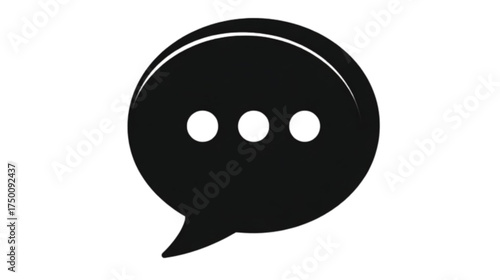 Simple black speech bubble icon with three dots inside.