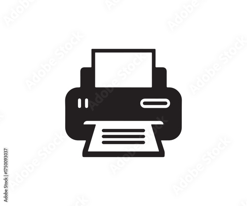 Vector printer with paper coming out