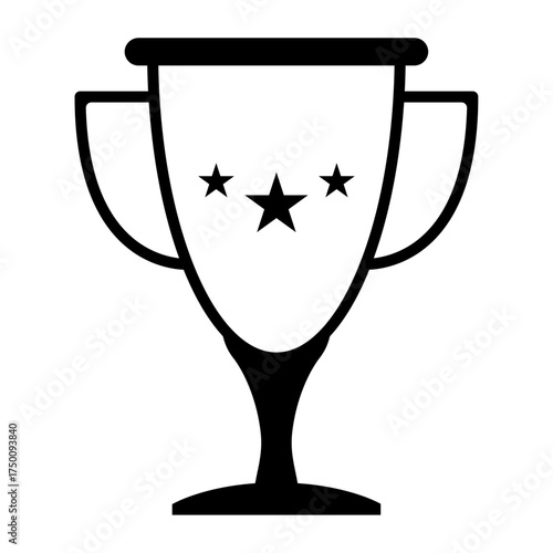 Trophy Icon with Stars – Award, Achievement, and Victory Symbol