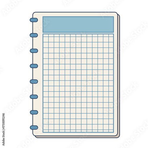 Grid Page Simple Memo Notes Book Loose Leaf Paper Illustration