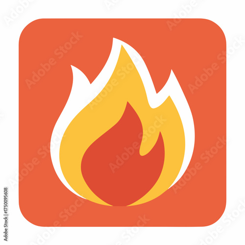 Bold Fire Flame Glyph Design Icon