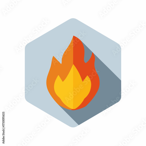 Minimalistic Bold Fire Flame Icon Design