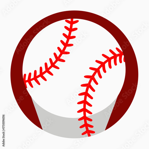 Single baseball isolated on white background minimal design vector illustration