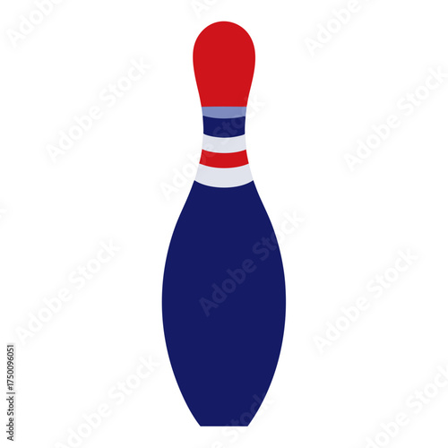 Bowling pin design in multiple color variation with white background vector illustration