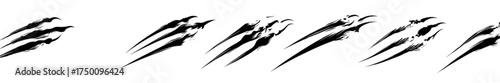 Set of black claw marks from a wild animal or monster.