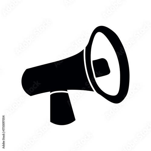 black megaphone icon with handle