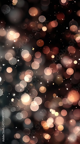 Colorful Bokeh Lights Create a Dreamy Atmosphere at Night in an Urban Setting