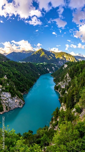 Serene Mountain Lake Scenery.