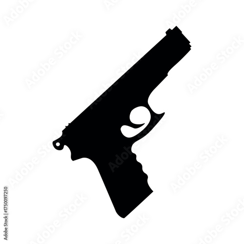 black handgun silhouette with trigger and grip