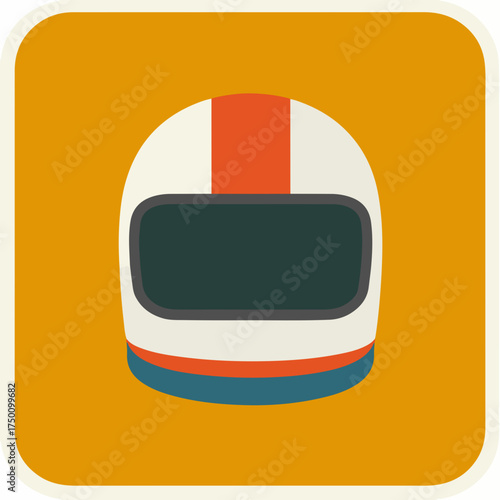 Sleek Geometric Helmet Icon Design