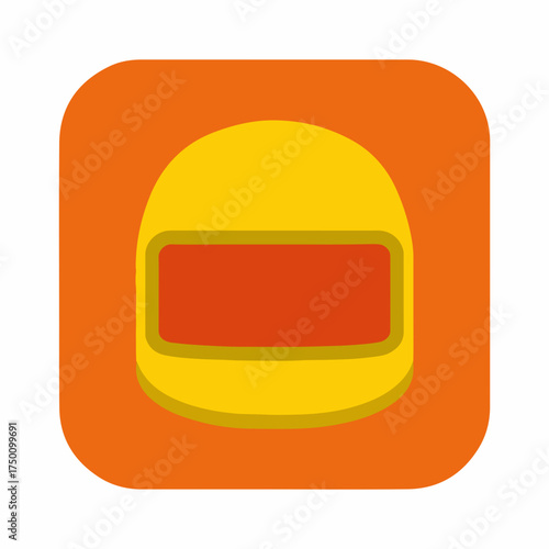 Sleek Geometric Helmet Icon Design