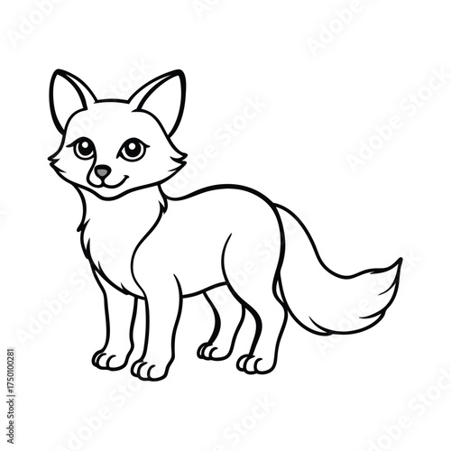 Cute cartoon fox illustration with a playful expression and bushy tail