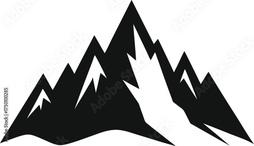 mountain range silhouette clip art on transparent background