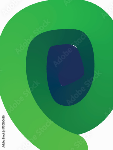 Abstract swirling green and blue organic shapes creating a sense of depth and movement