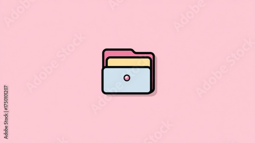 Cute cartoon folder icon for digital organization and file management.