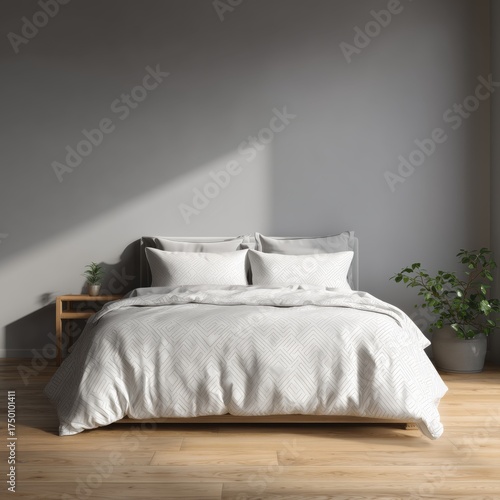 Cozy Modern Bedroom With White Bedding and Natural Light in a Calming Space