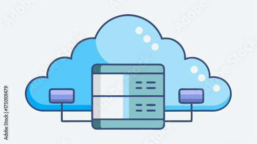 A transparent cloud encasing a physical server symbolizing virtualization and how online services use physical hardware to deliver cloud solutions.