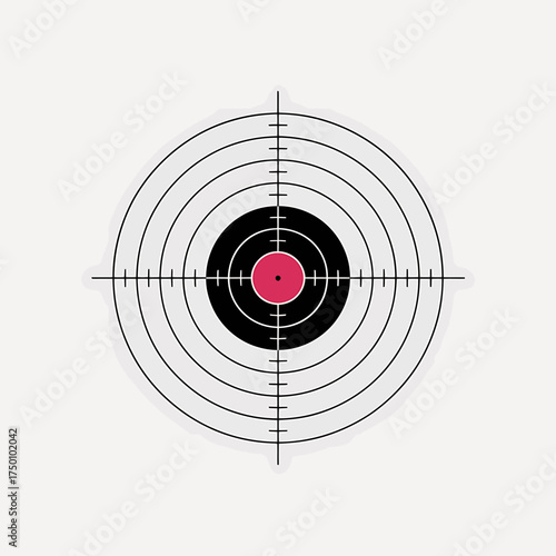 Target with Bullseye for Shooting Practice and Accuracy Training Ideal for Firearms Competitions and Skill Development Illustration