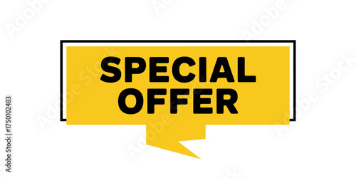 Bright Yellow Special Offer Banner with Black Text for Promotions and Limited Time Sales Events to attract customers