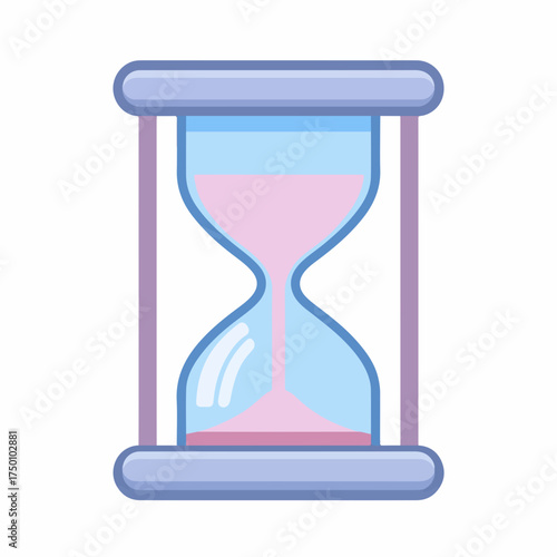 Solid Hourglass Glyph Flat Design Icon