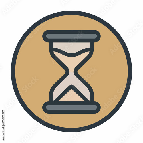 Sleek Hourglass Icon in Bold Design