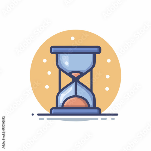 Elegant Hourglass Icon in Flat Design