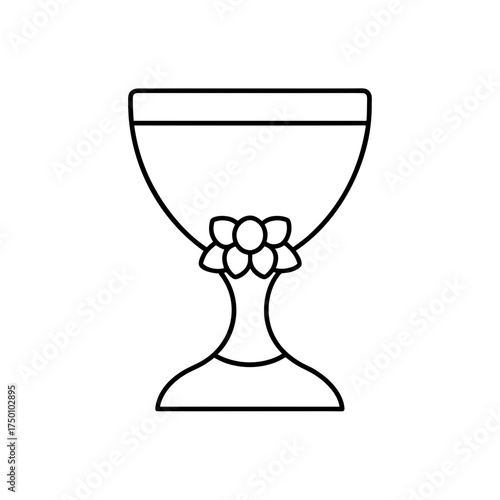Outline of a chalice with flower
