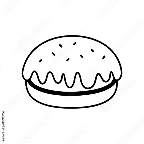 Outline drawing of a burger