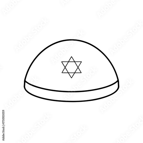 Outline kippah with star david