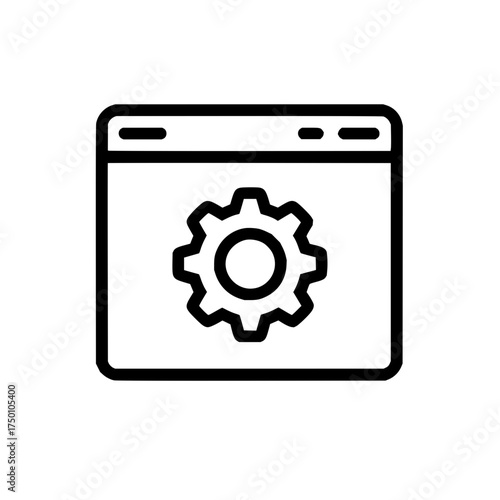Web development settings configuration icon vector graphic design symbol gear cog process options preference 100