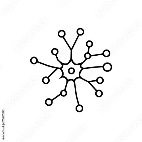 Neuron cell biology science brain nerve system neural network connection synapse dendrite axon structure diagram