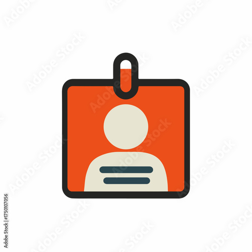Modern ID Card Flat Icon Design