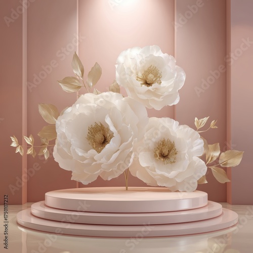 Elegant Floral Backdrop in Soft Colors for a Special Event or Celebration Set...