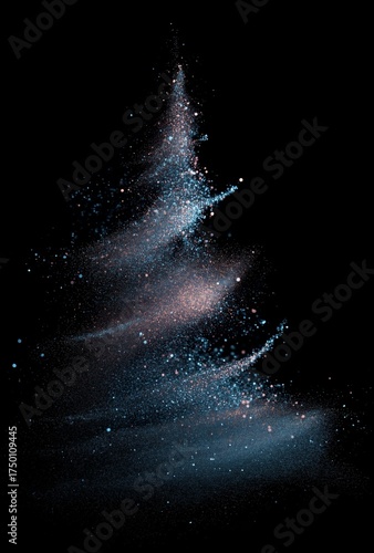 Beautiful Swirling Effects Create a Magical Tree Shape With Colorful Particles in Dark Background