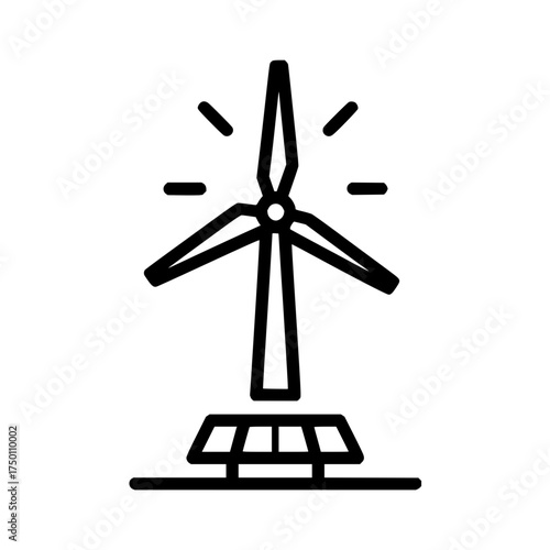Wind turbine energy renewable power electricity green sustainable ecology environment clean alternative windfarm icon