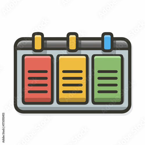 Sleek Kanban Board Pictogram Icon