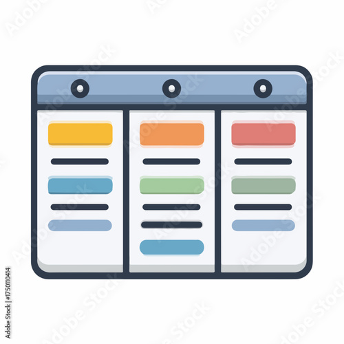 Kanban Board Pictogram in Mono Style