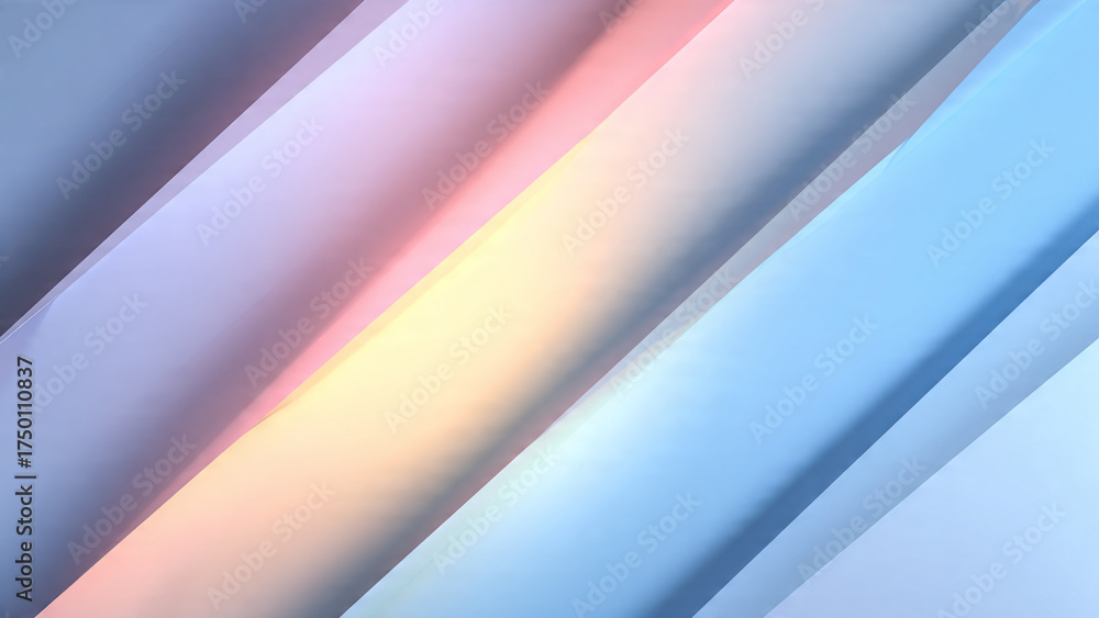 Fototapeta premium Abstract pastel diagonal stripes with soft light gradient