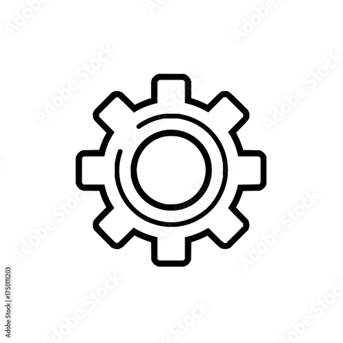 Gear cogwheel settings configuration mechanism engineering process development technology industry machine icon