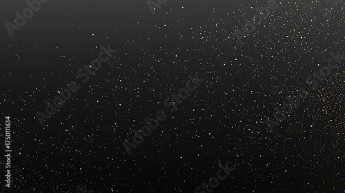 Elegant black background accented with soft glowing gold sparks creating shimmering bokeh effect