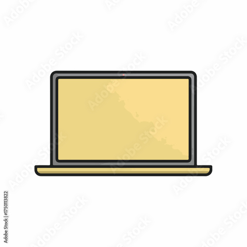 Sleek Laptop Icon in Minimal Style