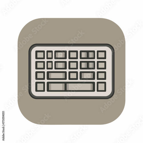 Minimalist Keyboard Icon in Monochrome Style