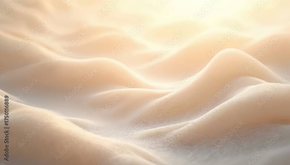 Obraz premium Soft abstract illustration showing fluid smooth waves in a light pastel color. Gentle fabric texture creates an airy and dreamy aesthetic. Gentle waves background.